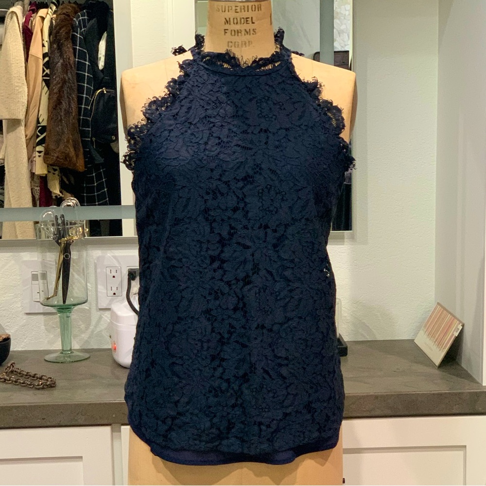 Olivia grey lace blouse